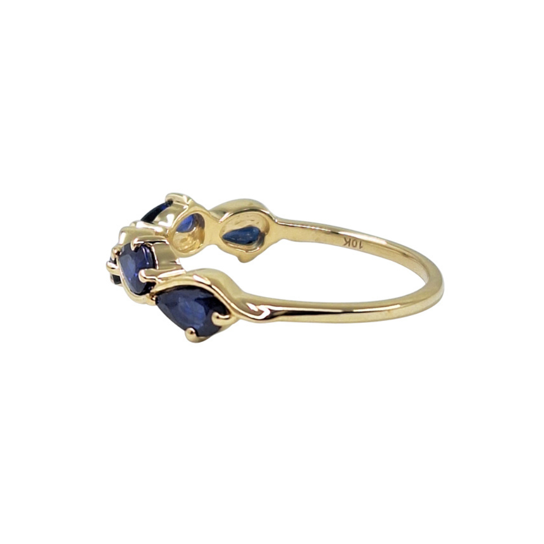 9ct Yellow Gold Sapphire Band Ring