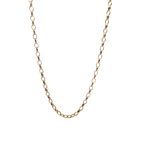 9ct Yellow Gold Oval Link Belcher Chain 24"