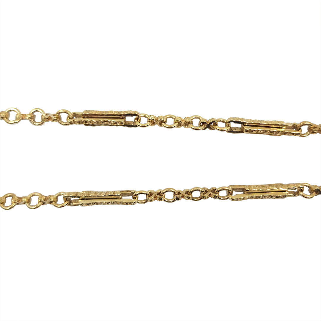 9ct Yellow Gold T-Bar Necklace 21"