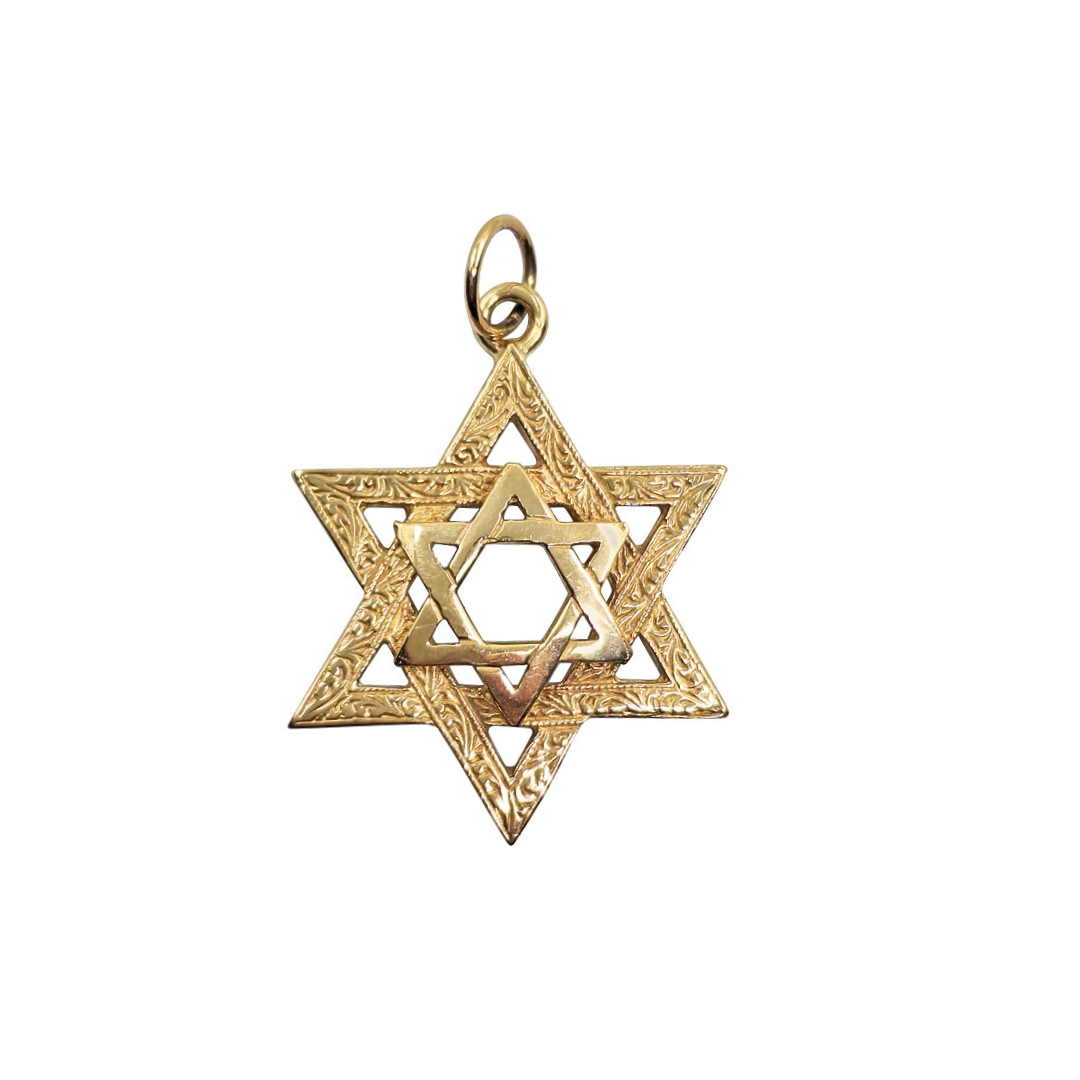 9ct Yellow Gold Star Of David Pendant
