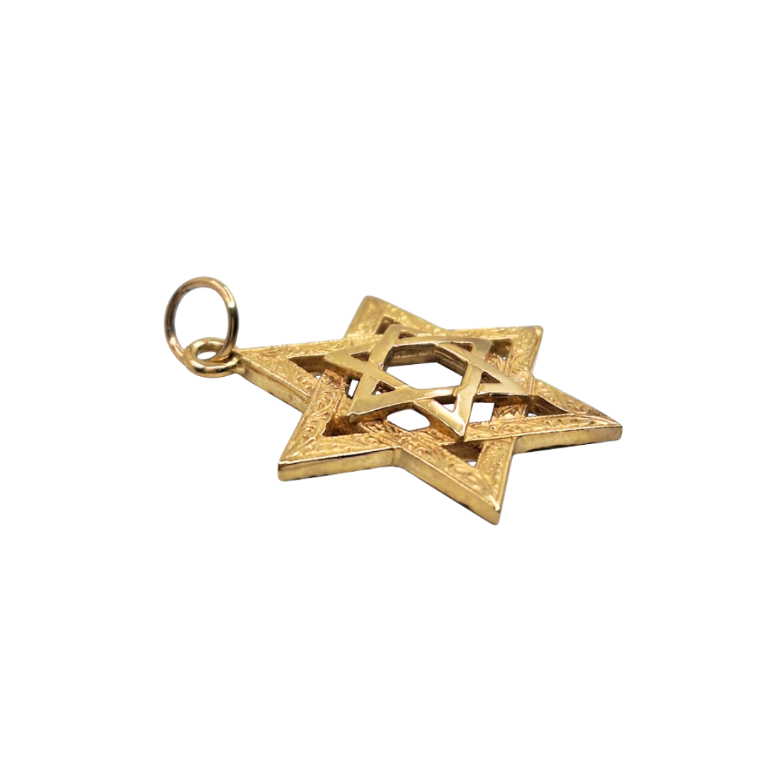 9ct Yellow Gold Star Of David Pendant