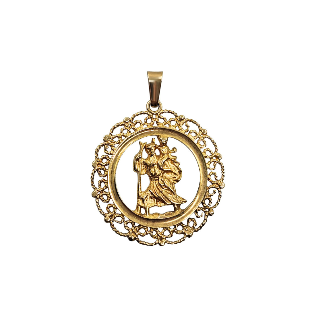 9ct Yellow Gold St Christopher Pendant