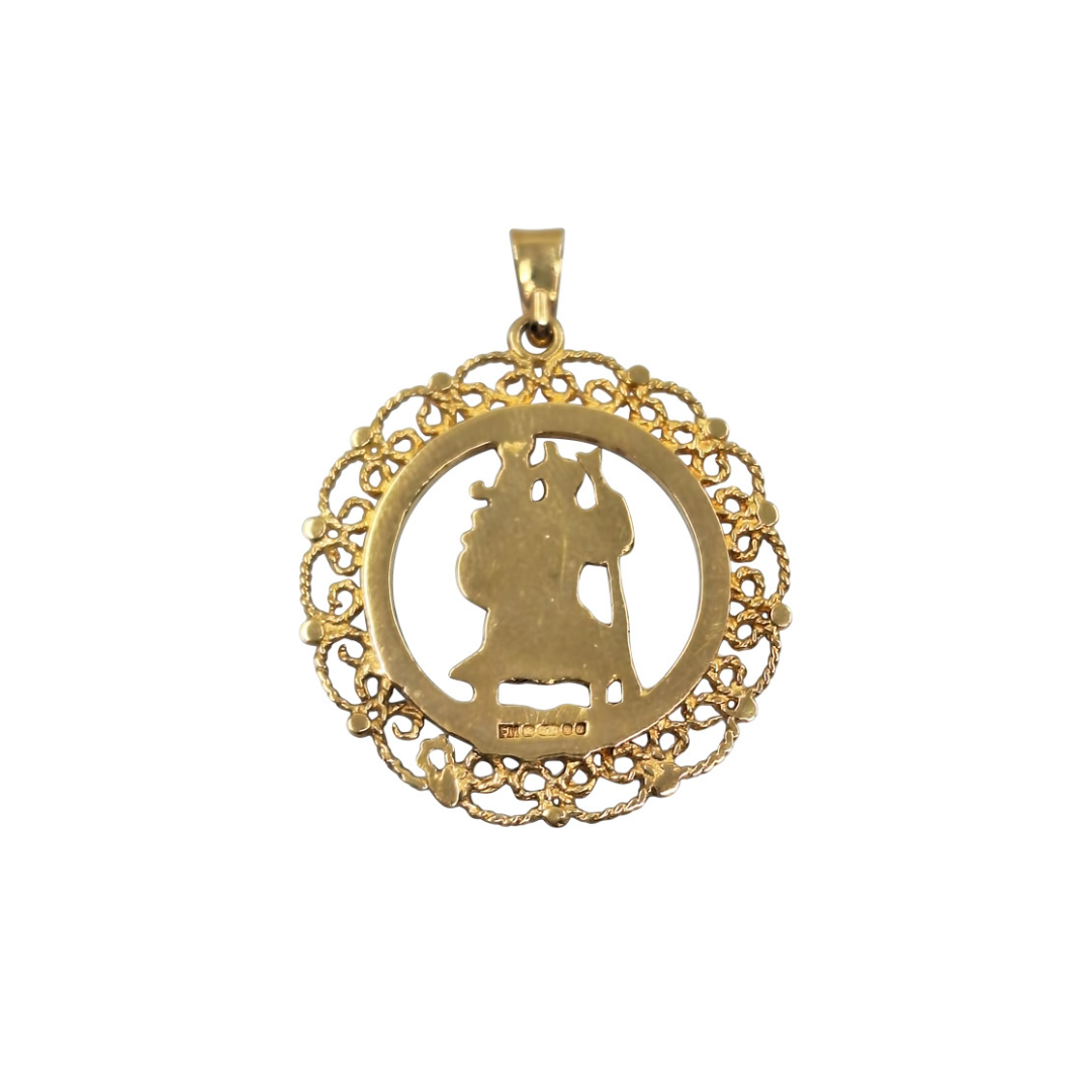 9ct Yellow Gold St Christopher Pendant