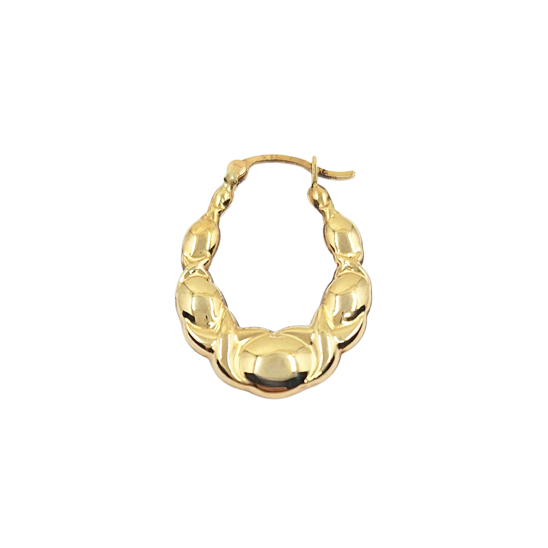 9ct Yellow Gold Patterned Creole Earrings