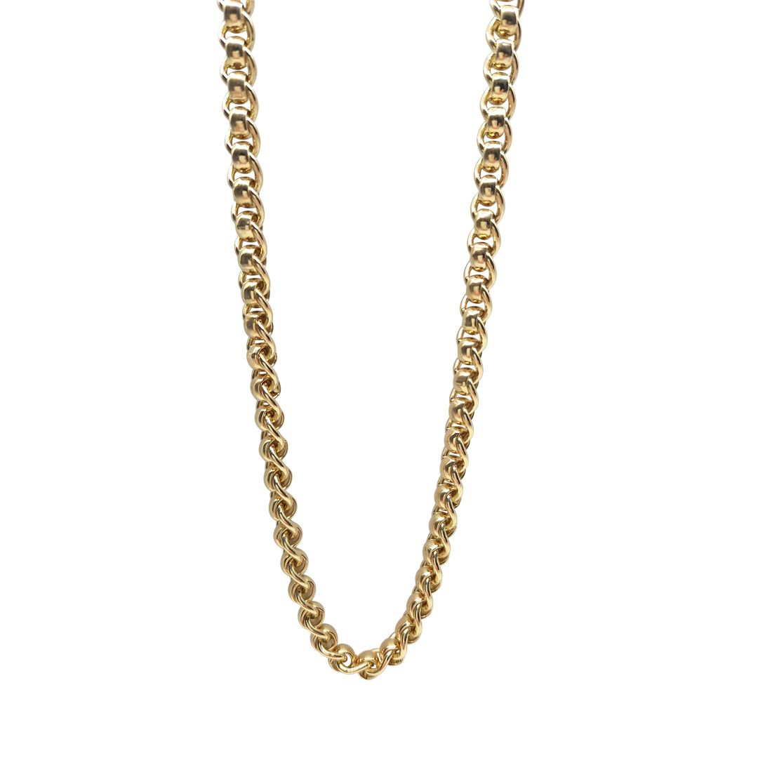 9ct Yellow Gold Rollerball Link Chain 22"