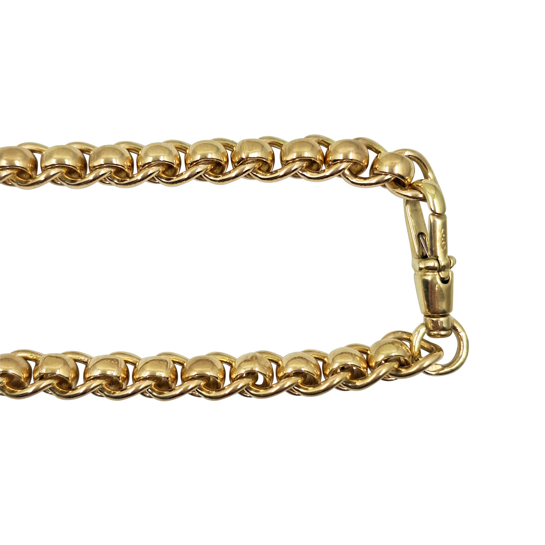 9ct Yellow Gold Rollerball Link Chain 22"