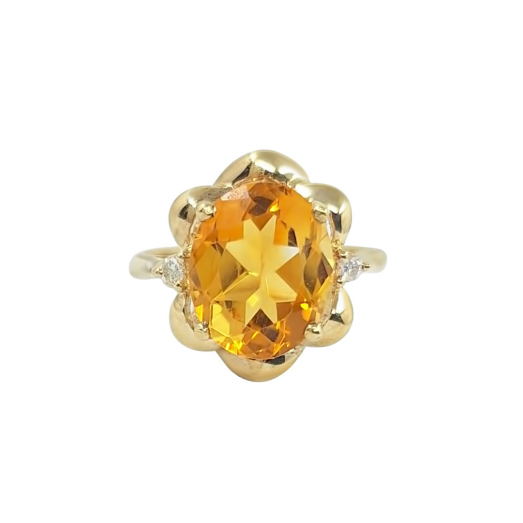 9ct Yellow Gold Citrine Solitaire Ring