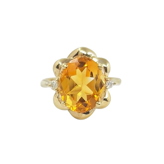 9ct Yellow Gold Citrine Solitaire Ring