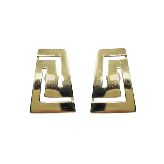14ct Yellow Gold Greek Key Earrings