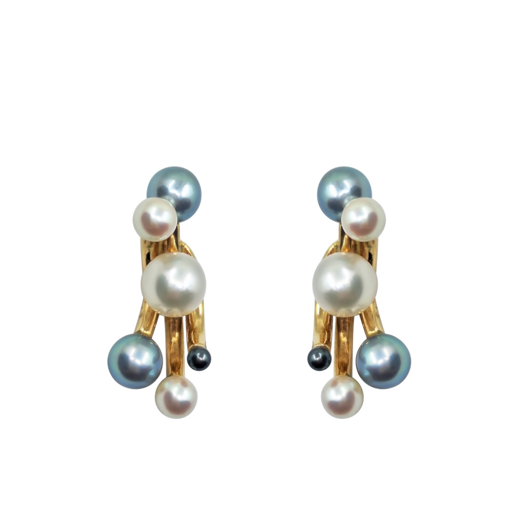 14ct Yellow Gold Pearl Earrings