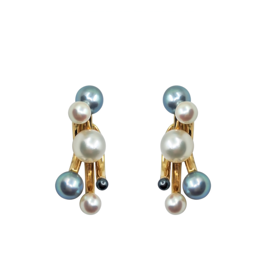 14ct Yellow Gold Pearl Earrings