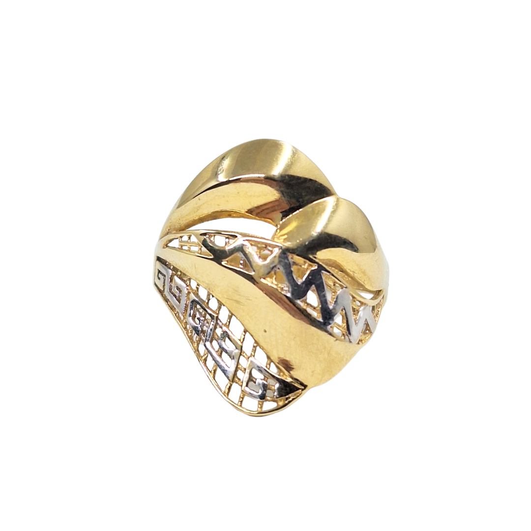 14ct Yellow & White Gold Band Ring