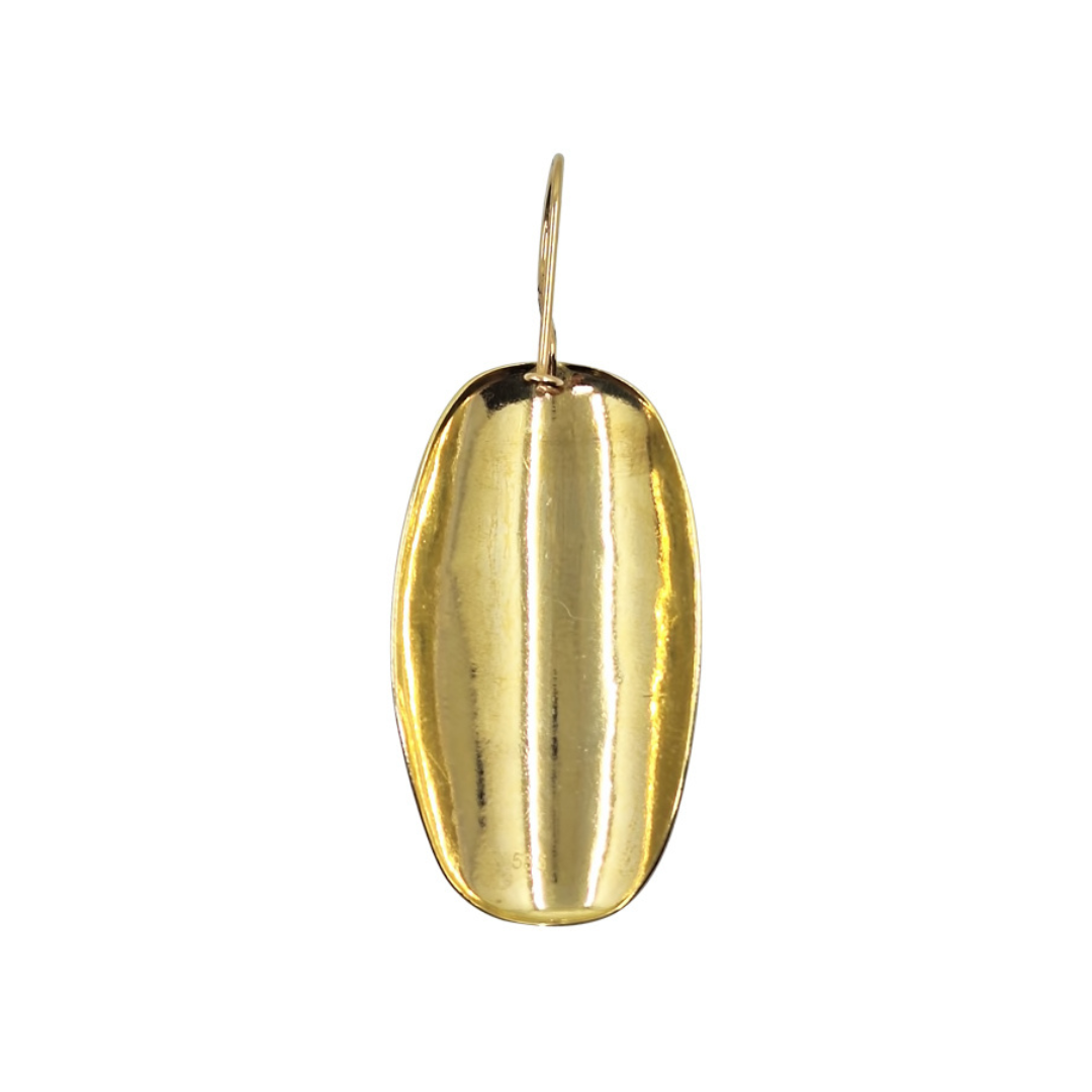 14ct 2 Colour Gold Versace Style Drop Earrings