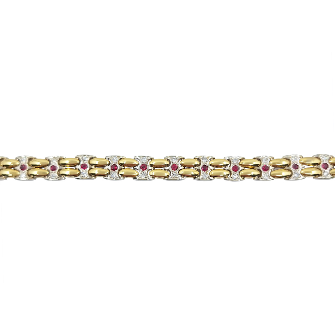 18ct Yellow & White Gold Ruby & Diamond Bracelet