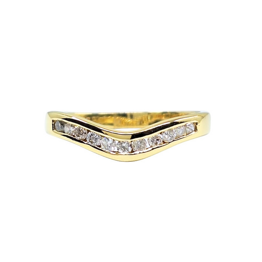 18ct Yellow Gold Diamond Wishbone Ring 0.2ct