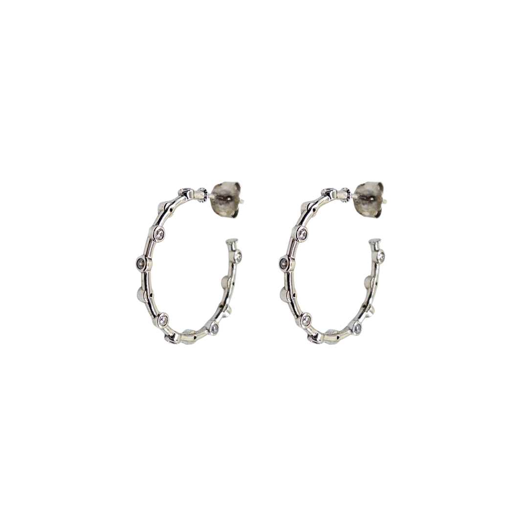 Silver Cubic Zirconia Hoop Earrings
