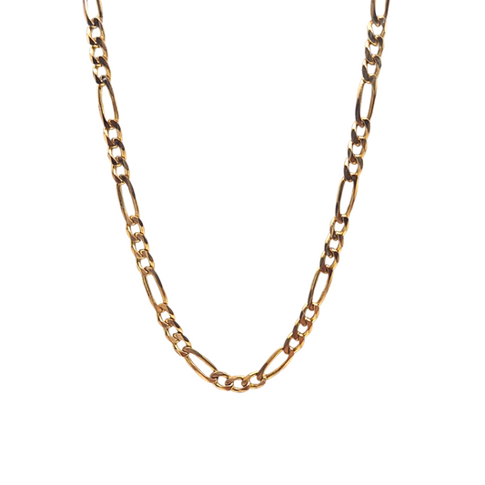 9ct Yellow Gold Figaro Chain 19"