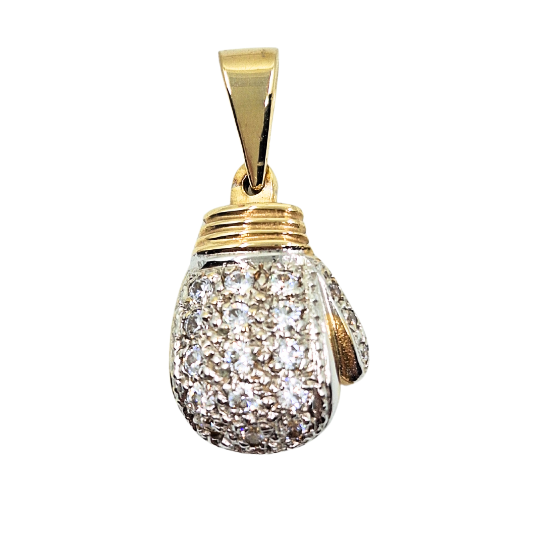 9ct Yellow Gold Cubic Zirconia Boxing Glove Pendant