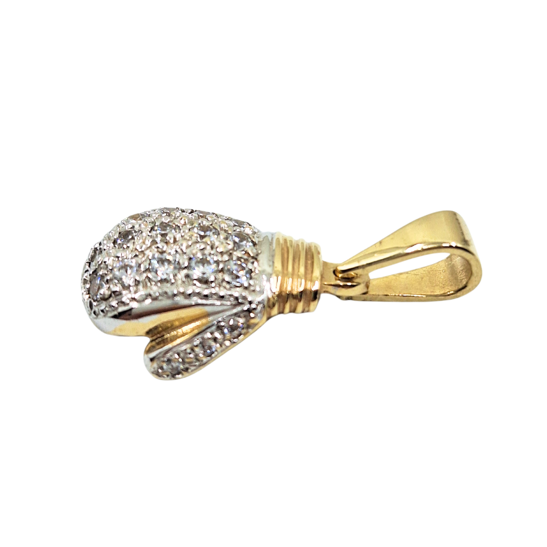 9ct Yellow Gold Cubic Zirconia Boxing Glove Pendant