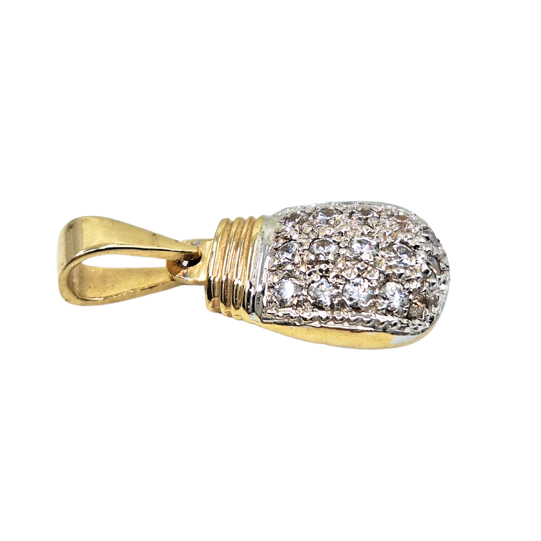 9ct Yellow Gold Cubic Zirconia Boxing Glove Pendant