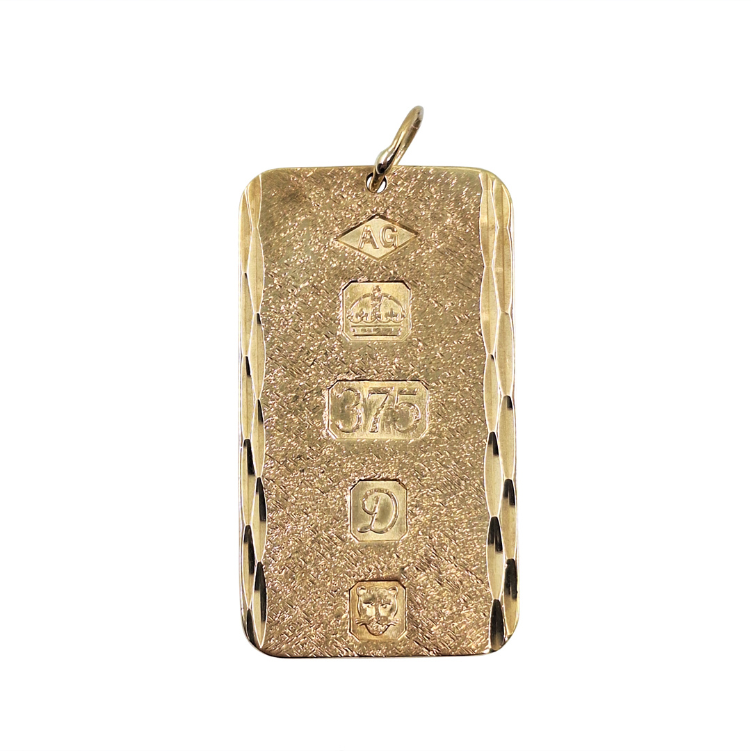 9ct Yellow Gold Ingot Pendant