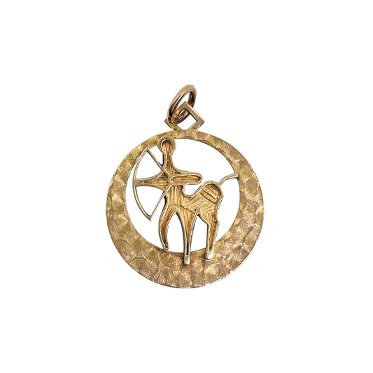 9ct Yellow Gold Sagittarius Pendant