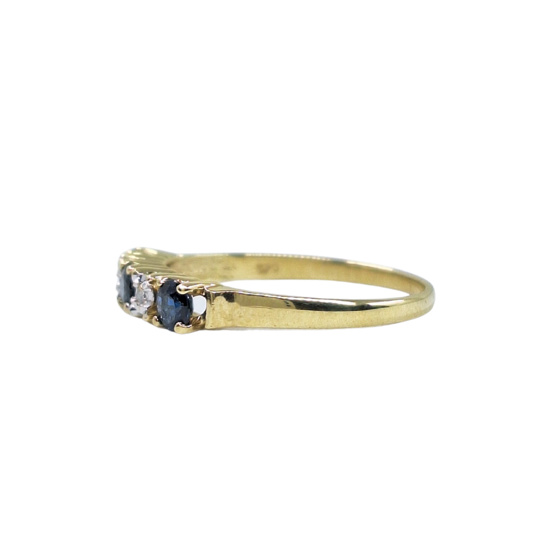 9ct Yellow Gold Sapphire & Diamond Eternity Ring