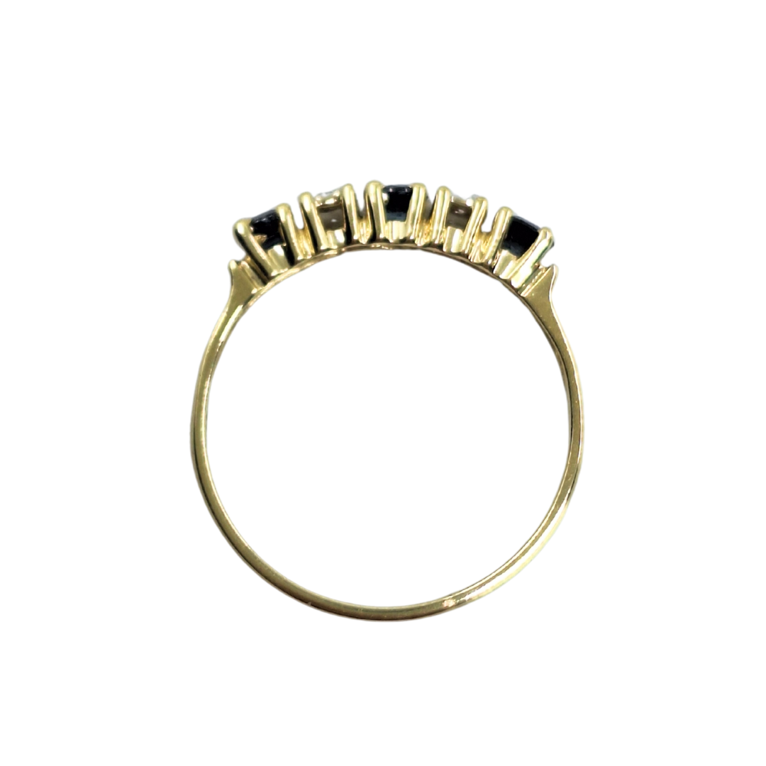 9ct Yellow Gold Sapphire & Diamond Eternity Ring