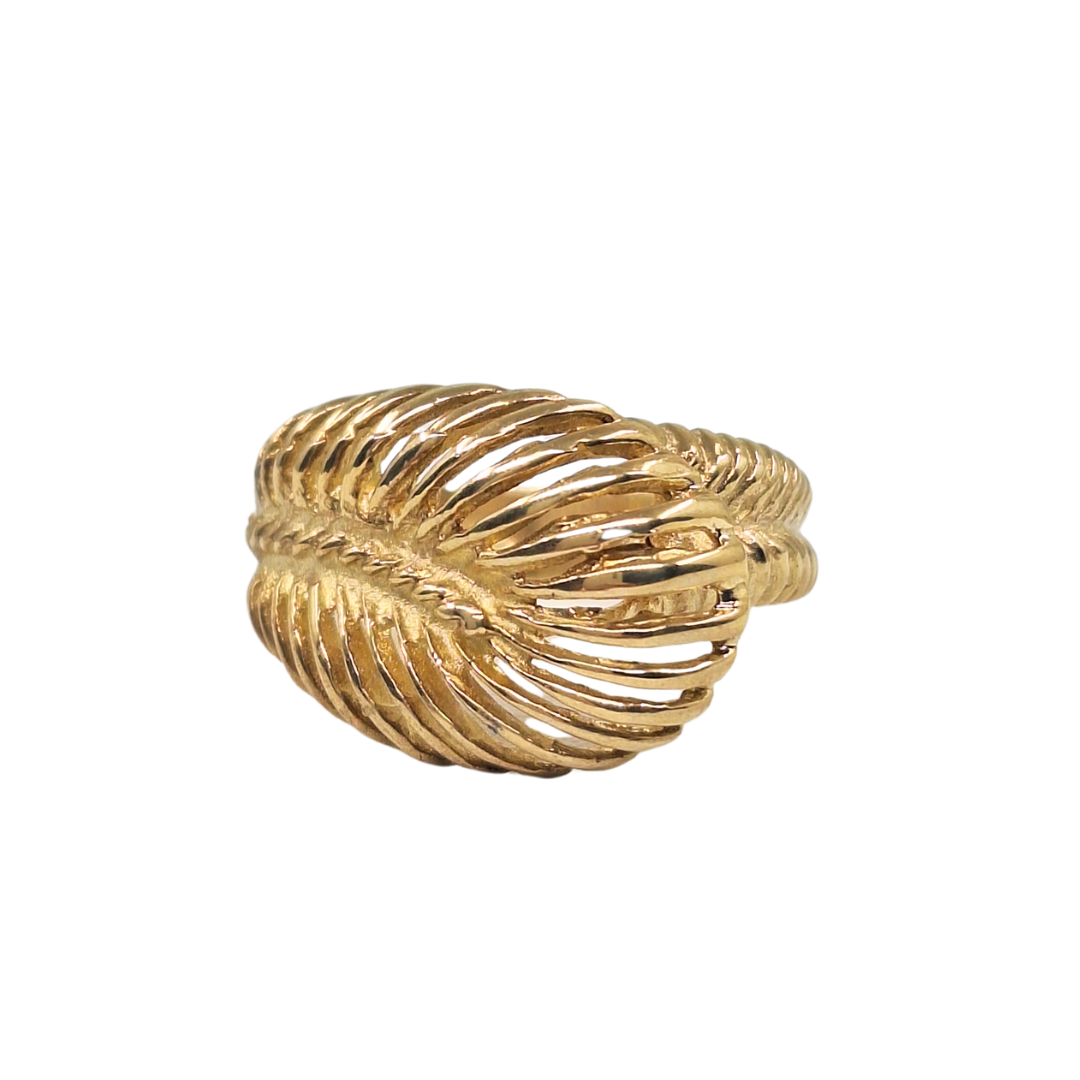 9ct Yellow Gold Feather Ring