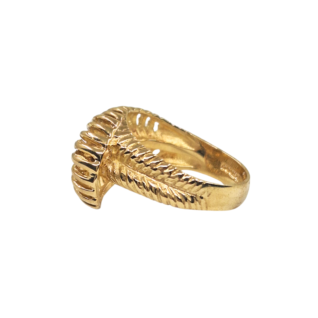 9ct Yellow Gold Feather Ring