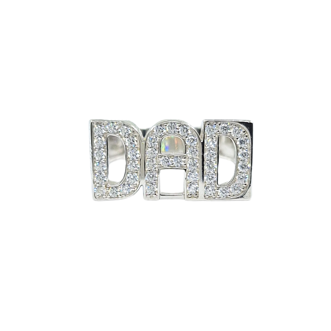 Silver Cubic Zirconia Dad Ring