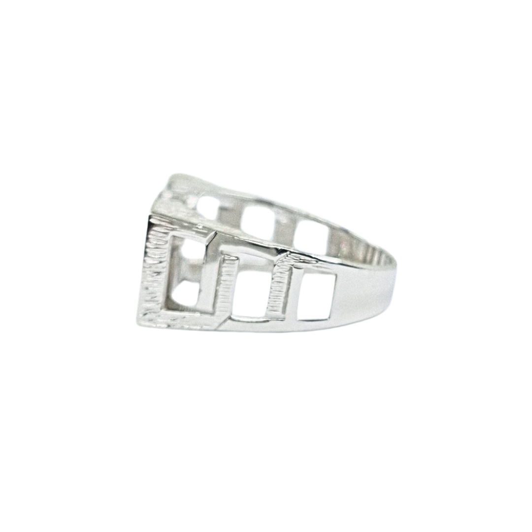 Silver Cubic Zirconia Dad Ring
