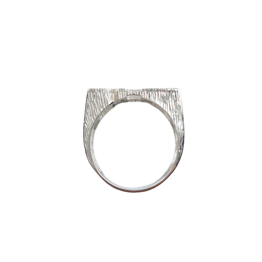 Silver Cubic Zirconia Dad Ring