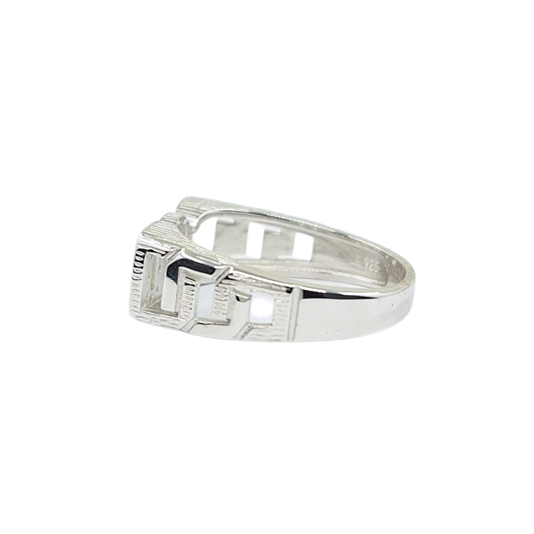 Silver Cubic Zirconia Dad Ring