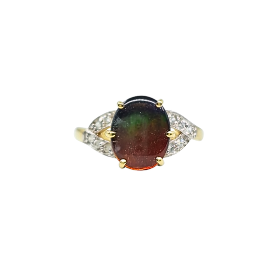 9ct Yellow Gold Ammolite Ring