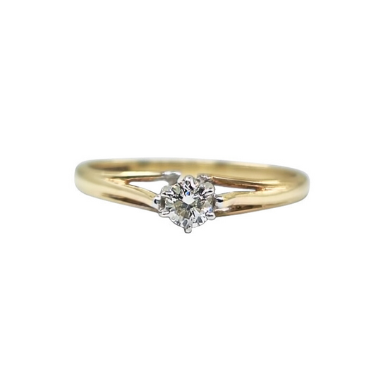 9ct Yellow Gold Diamond Solitaire Ring 0.15ct