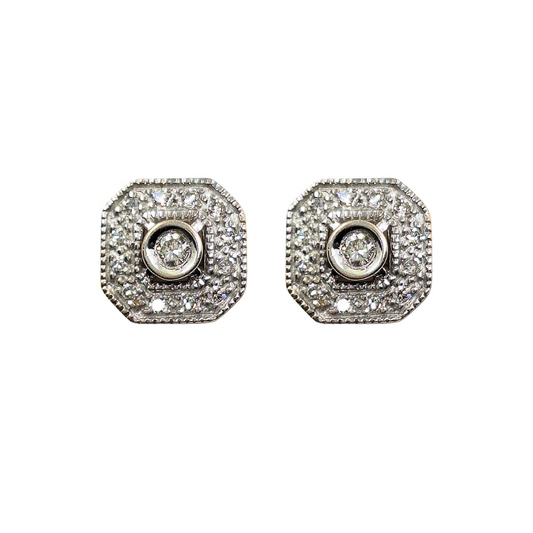 9ct Yellow Gold Diamond Cluster Studs