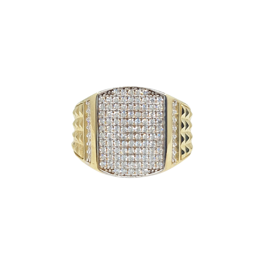 9ct Yellow Gold Cubic Zirconia Signet Ring