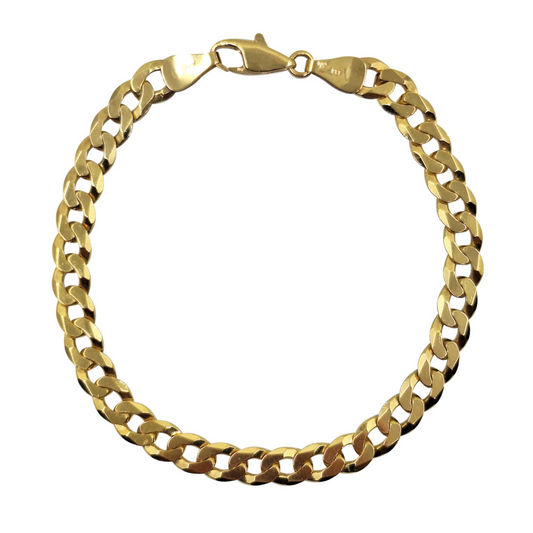 9ct Yellow Gold Curb Bracelet 7.5"