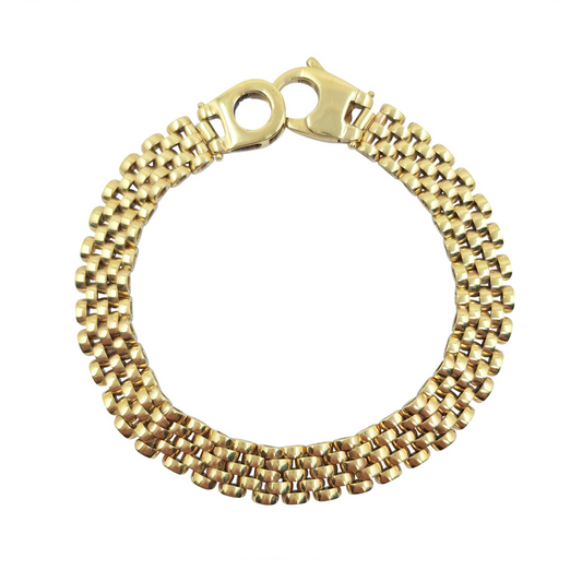 9ct Yellow Gold Panther Link Design Bracelet