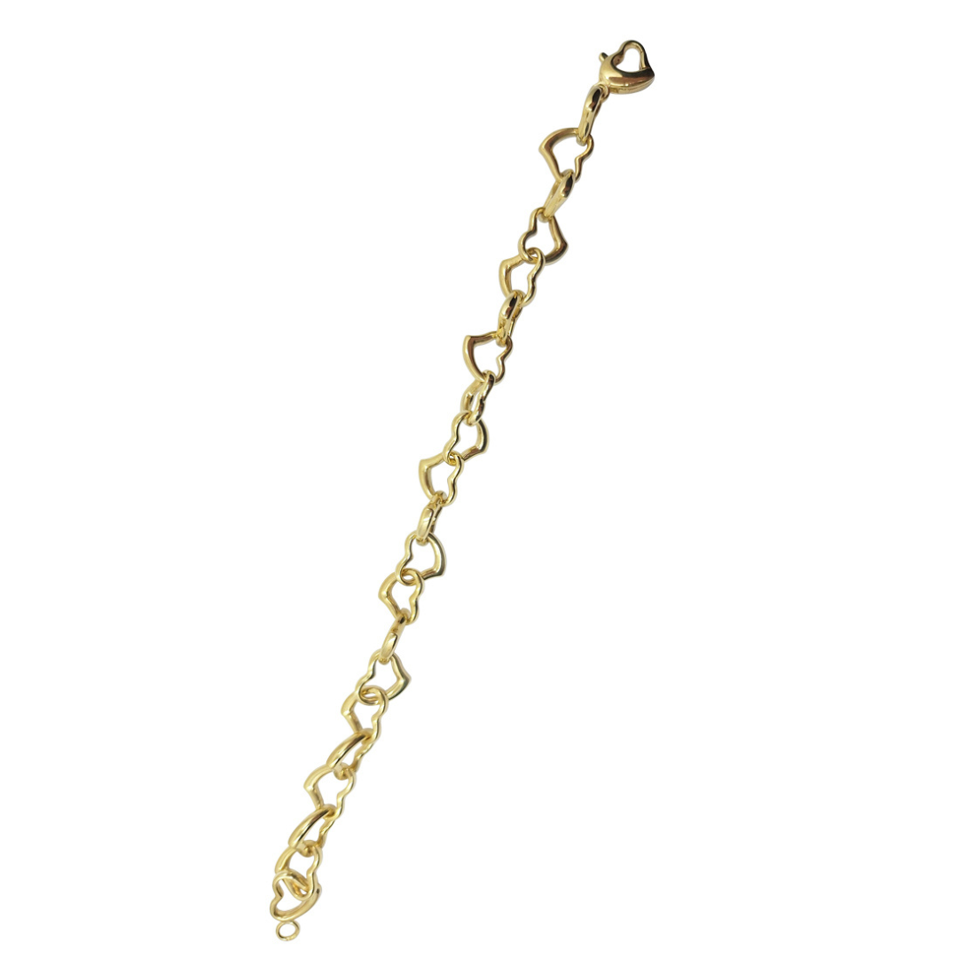 9ct Yellow Gold Heart Link Bracelet