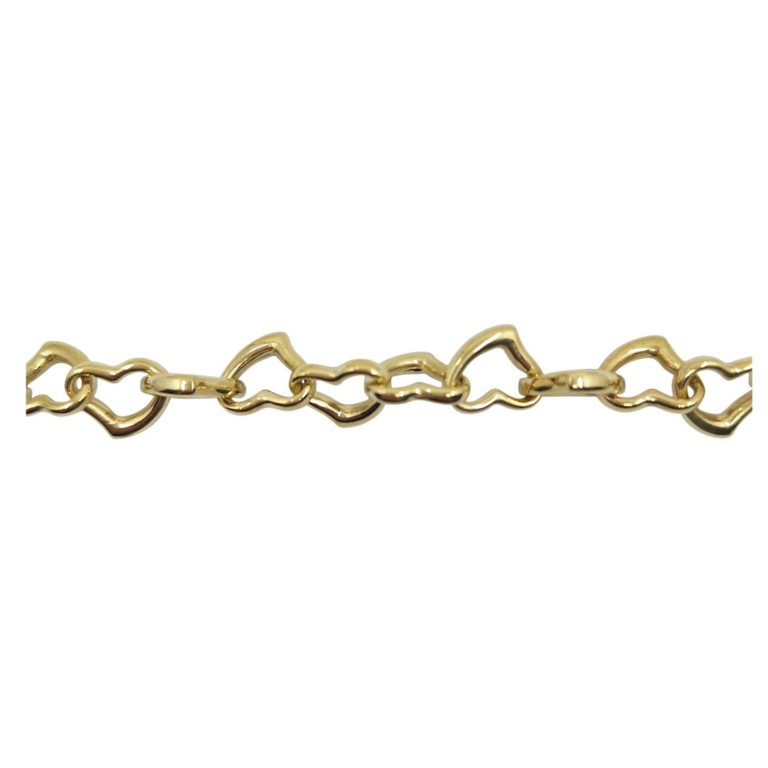 9ct Yellow Gold Heart Link Bracelet