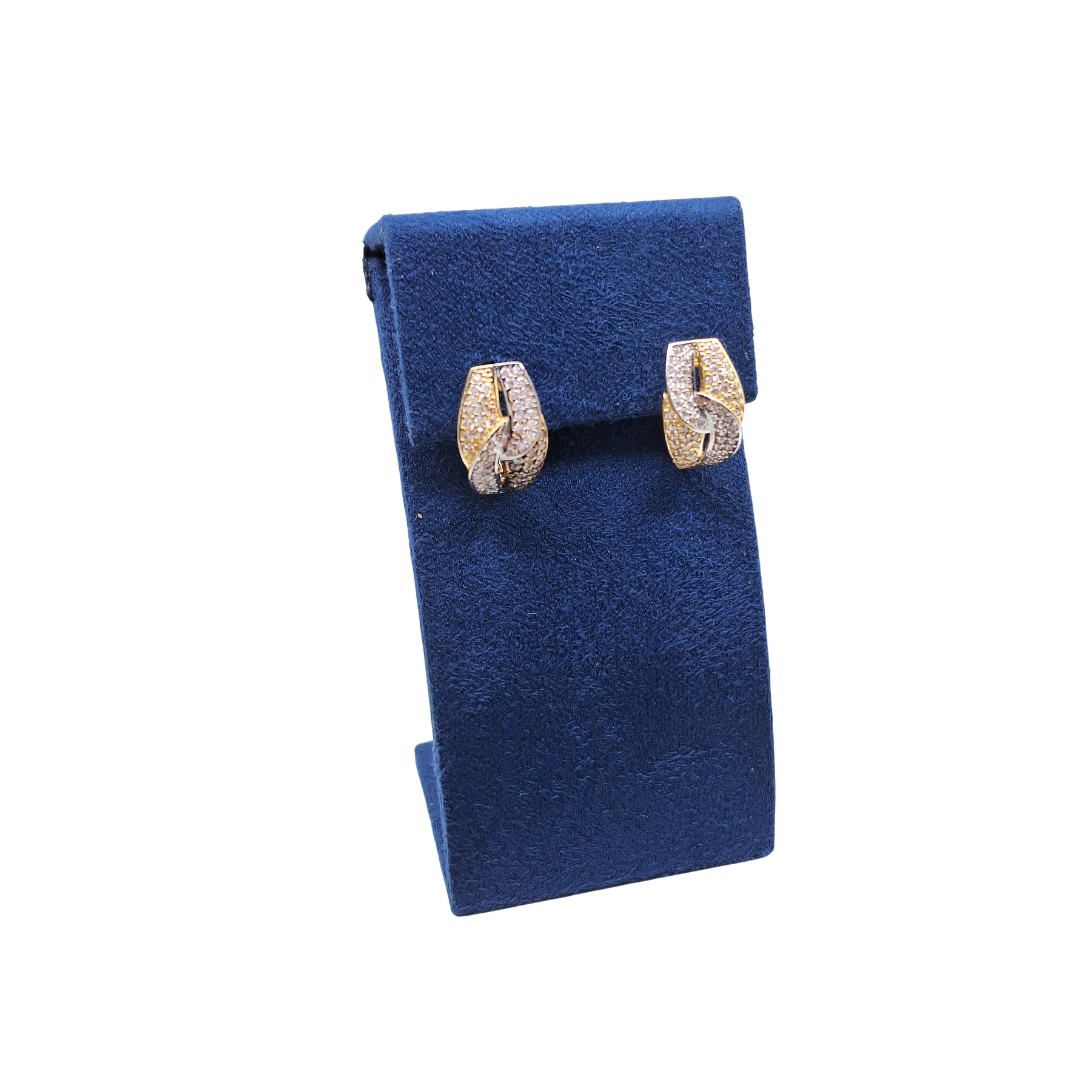 14ct 2 Colour Gold Cubic Zirconia Earrings