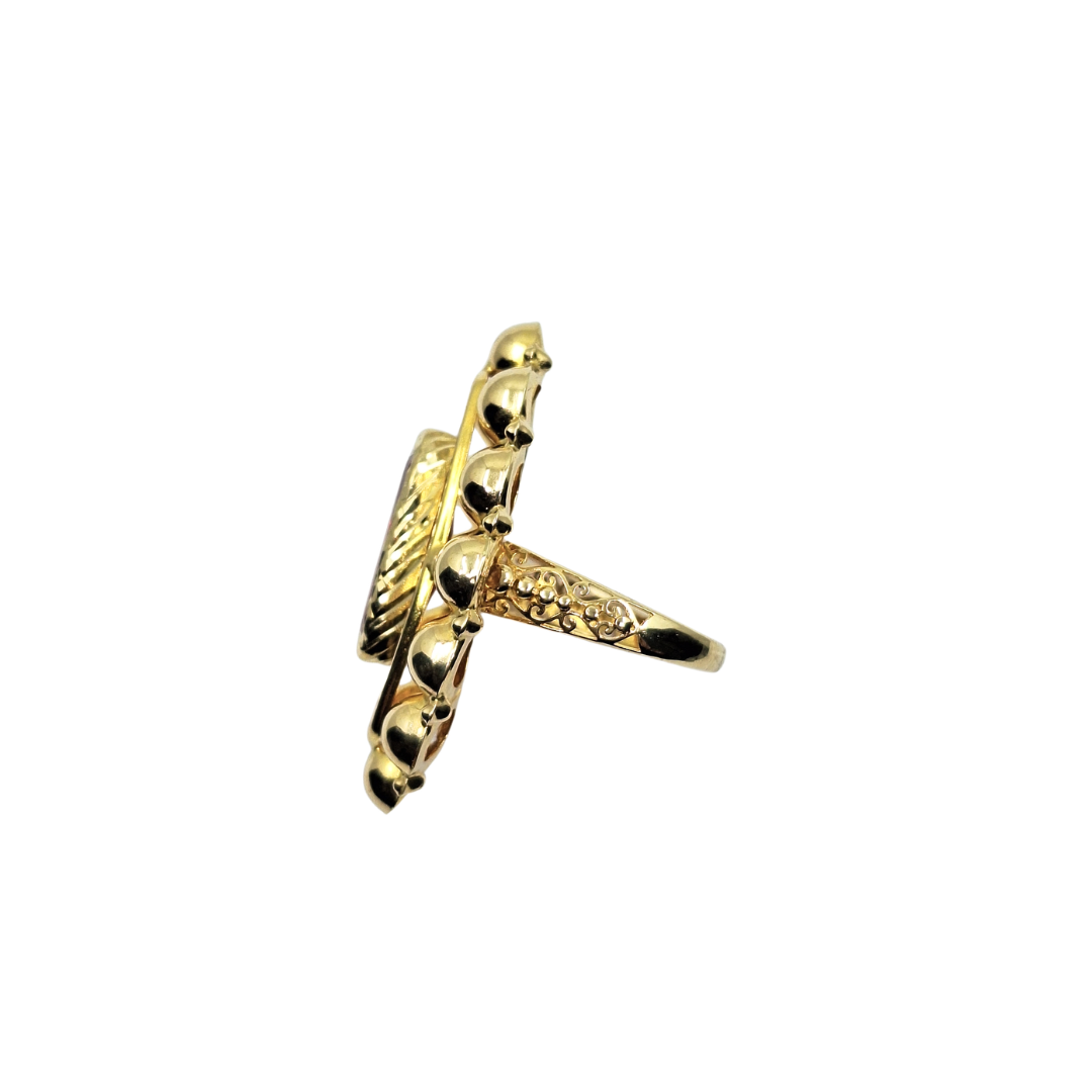14ct Yellow Gold Red Cubic Zirconia Ring