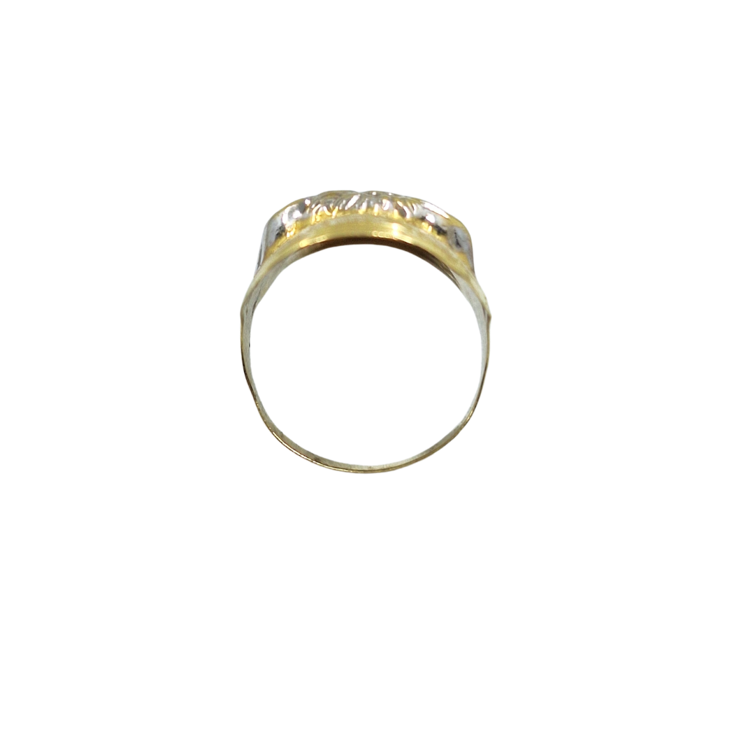 14ct Yellow & White Gold Versace Style Ring