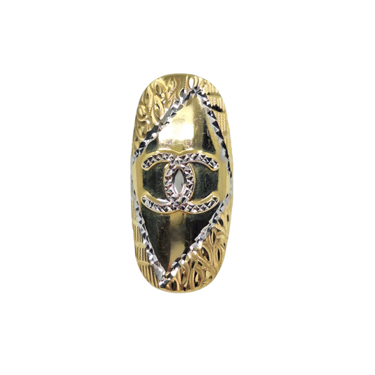 14ct Yellow & White Gold Chanel Style Ring