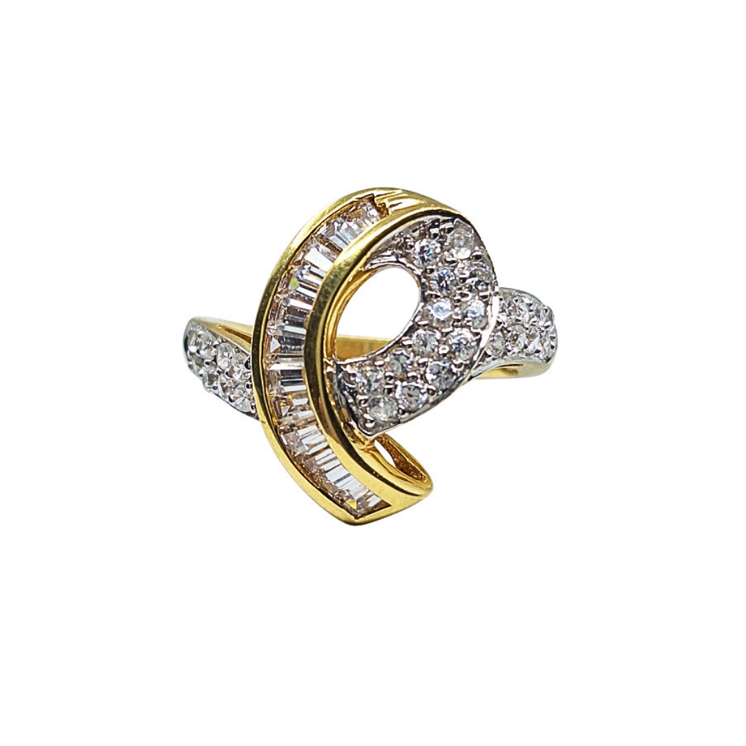 18ct Yellow Gold Cubic Zirconia Cluster Ring