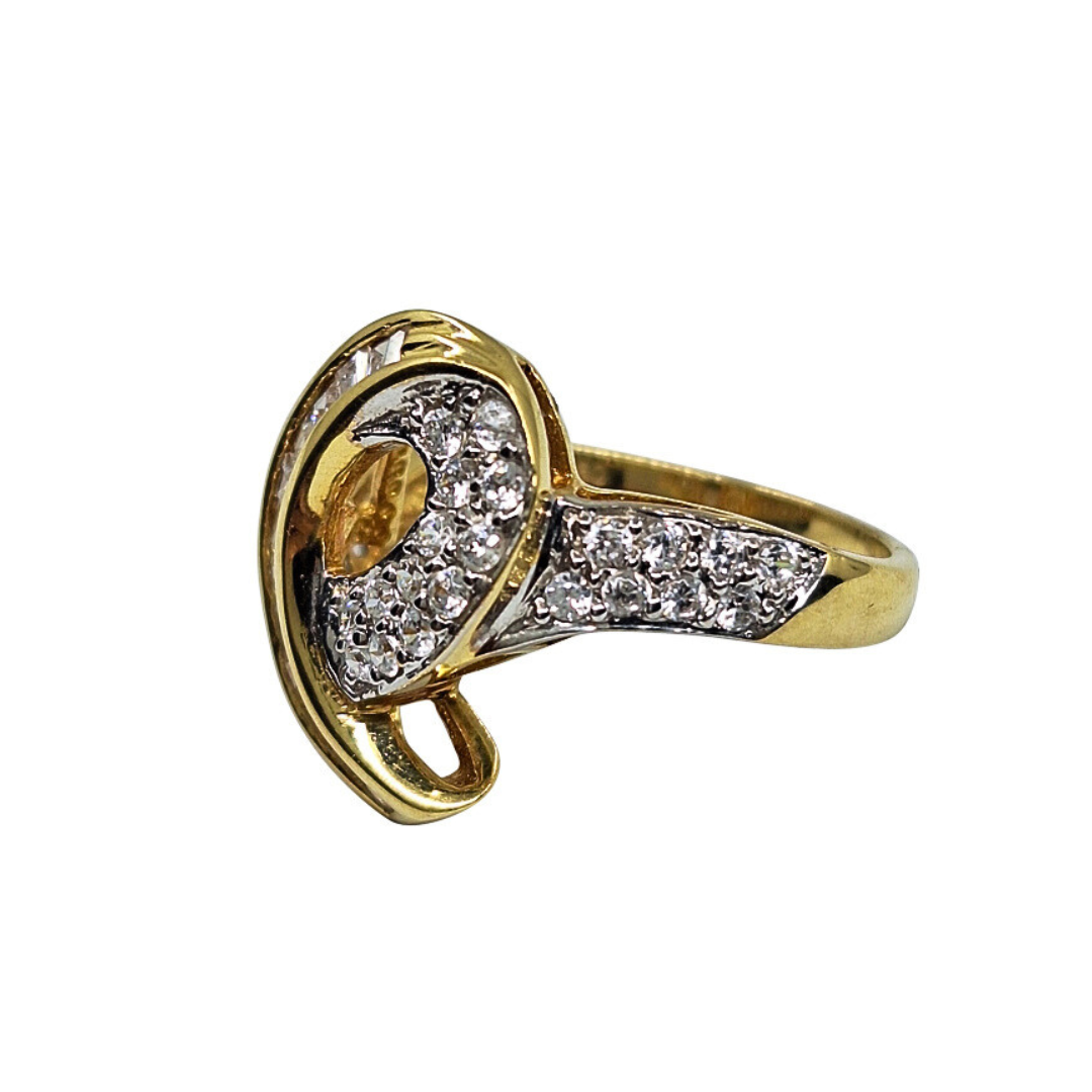 18ct Yellow Gold Cubic Zirconia Cluster Ring