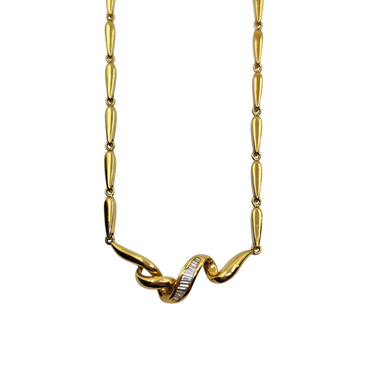 18ct Yellow Gold Cubic Zirconia Collar Necklace