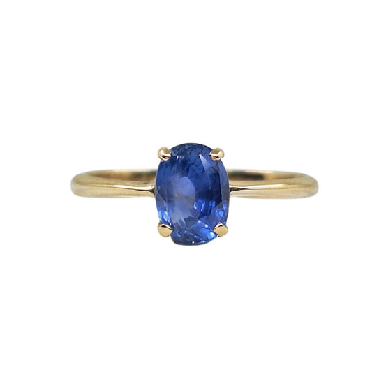 14ct Yellow Gold Oval Tanzanite Solitaire Ring